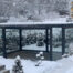 Aluminium pergola in the snow and ice, Norway
