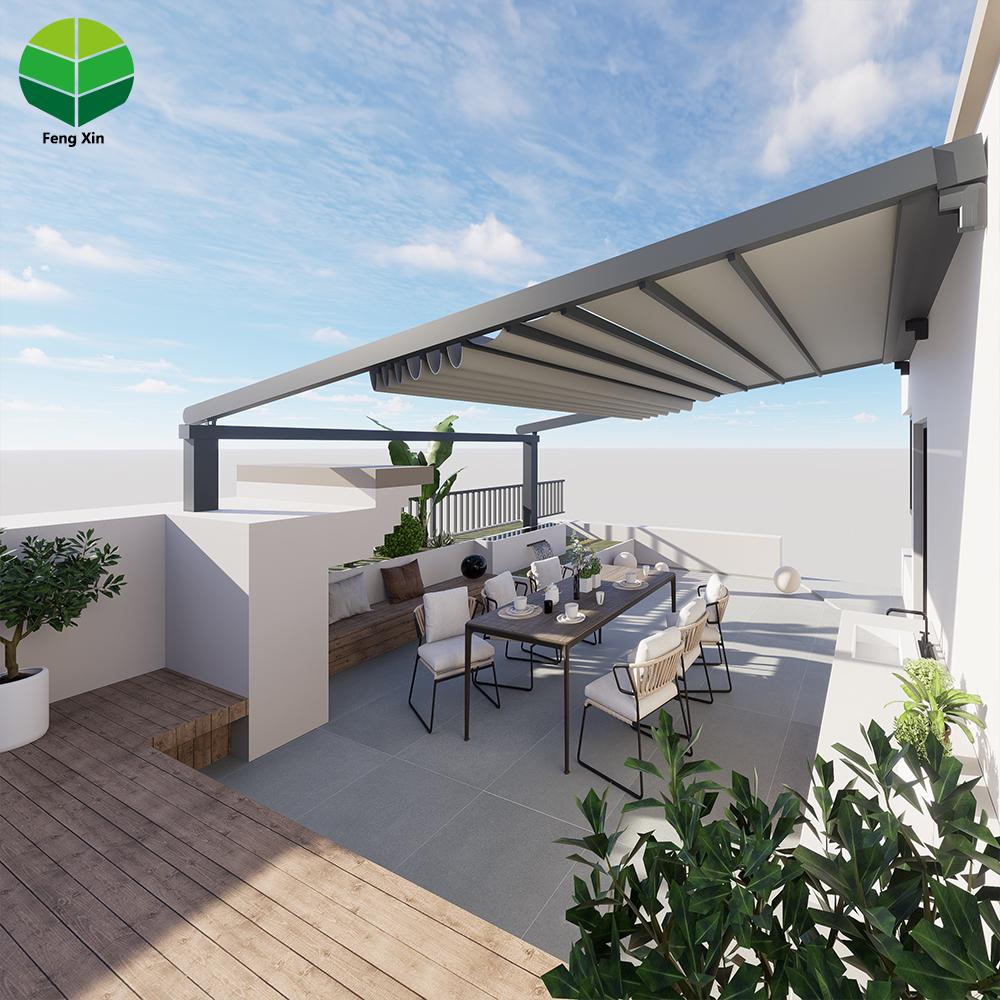 2 PVC Retractable Roof Pergola