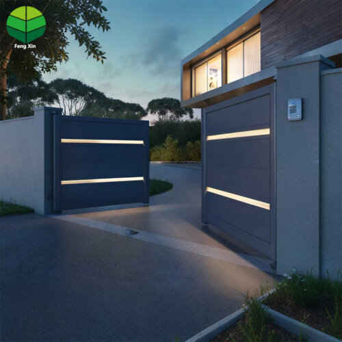 1 Modern Automatic Electric Sliding Driveway Gate - Metal Remote Control Entrance for Home