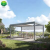Freestanding Retractable Pergola Bioclimatic Aluminum Waterproof Louver Roof Electric