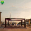 Freestanding Retractable Pergola Bioclimatic Aluminum Waterproof Louver Roof Electric