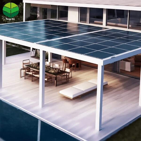 Factory Custom Aluminum Frame Solar Panel Pergola with Glass Sunroom & Patio Cover