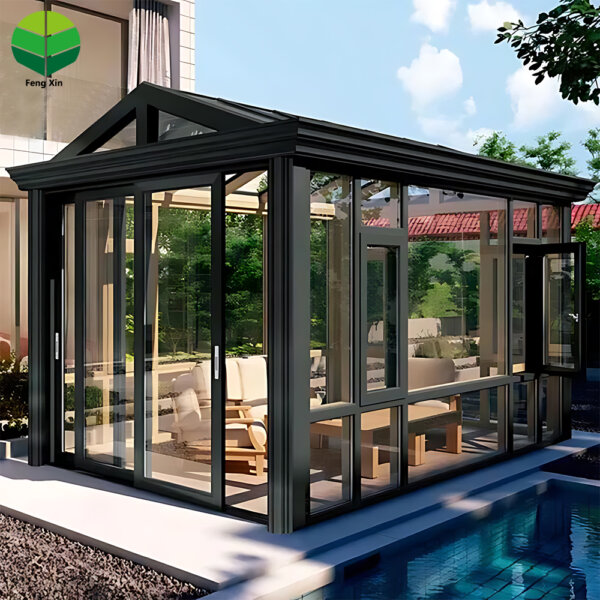 Customized High Quality Laminated Tempered Glass Free Standing Housed Gable Sunroom