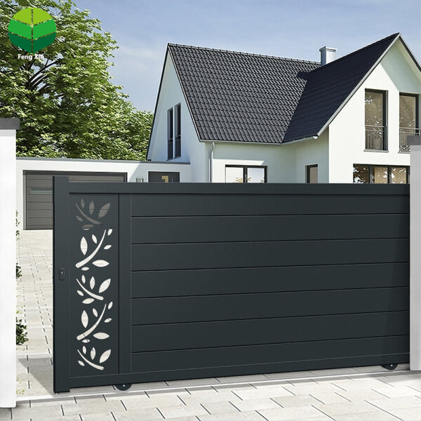 Modern Automatic Electric Sliding Driveway Gate - Metal Remote Control Entrance for Home