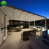 Chinese Factory Supplier Retractable PVC Pergola Motorized LED Light Pergola for Outdoor Shade
