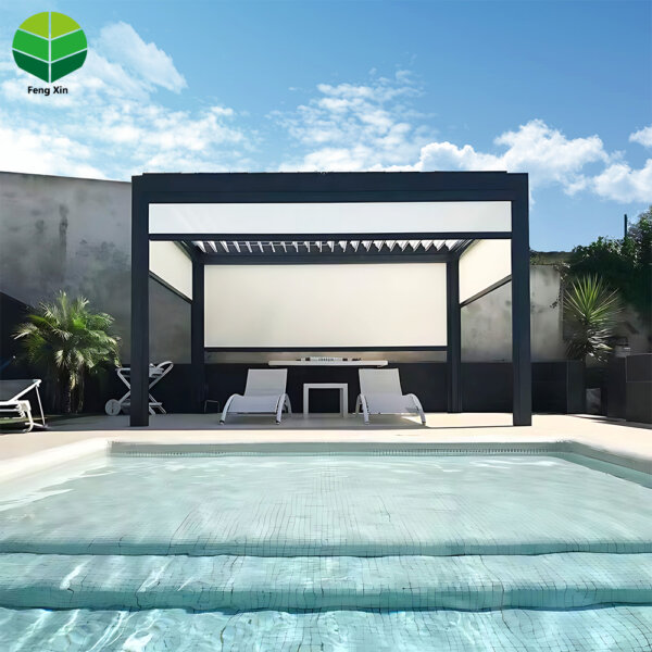 3x3 3x4 3x6 4x6 Meters White Gray Adjustable Standard Pergola Rain Cover Louvered Roof System