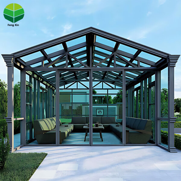 Customized High Quality Laminated Tempered Glass Free Standing Housed Gable Sunroom