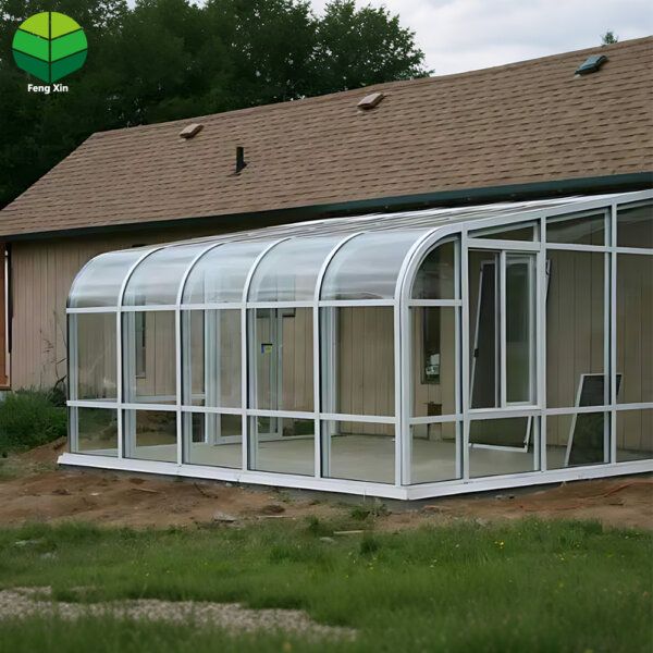 5 Modern Glass Houses Design Arched Roof Aluminum Sun Room Villa Sunrooms Glass Houses with Sun Shade