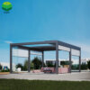 Freestanding Retractable Pergola Bioclimatic Aluminum Waterproof Louver Roof Electric