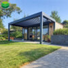 FengXin Garden Electric Wall Mounted Luxury Pergola with Motorized Louvers