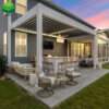 FengXin Garden Electric Wall Mounted Luxury Pergola with Motorized Louvers