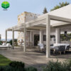 靠墙3 Fully Automatic Retractable Aluminum Pergola with Waterproof Louvered Roof