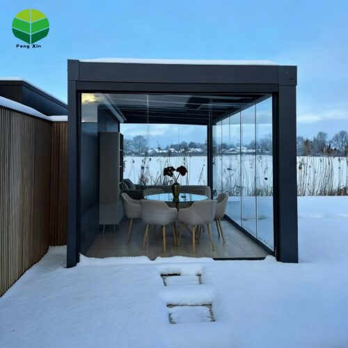 微信图片_20260115141602_560_38 Luxury Garden Gazebo Motorized Bioclimatic Snowproof Aluminum Patio Roof Outdoor Louvered Aluminium Pergola