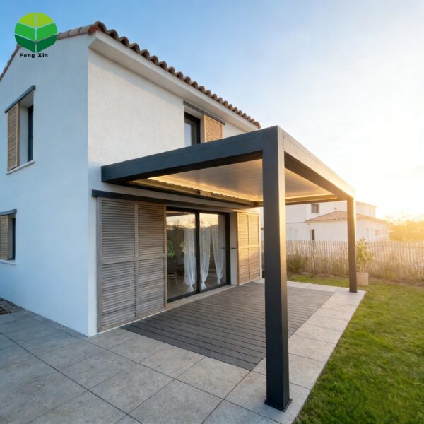 Outdoor Aluminium Canopy Wall Mounted Waterproof Louver Opening Roof Cover Motorized Pergola for Backyard