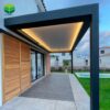 Outdoor Aluminium Canopy Wall Mounted Waterproof Louver Opening Roof Cover Motorized Pergola for Backyard