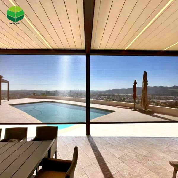 Pergolas Bioclimatica Para Exterior Remote Control Louvered Roof Waterproof Pergola Attached to House for Swimming Pool