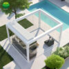 国际站-伸缩百叶2-主图12 Custom Garden Bioclimatic Pergola Waterproof Motorized Retractable Outdoor Gazebo Louvered Aluminum Blinds Rot Powder Coated