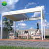 国际站-伸缩百叶2-主图14 Custom Garden Bioclimatic Pergola Waterproof Motorized Retractable Outdoor Gazebo Louvered Aluminum Blinds Rot Powder Coated