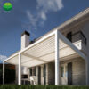 国际站翻转百叶主图20 Motorized Wall Mounted Pergola 3x4 Aluminum Waterproof Bioclimatic Louvered Roof CE Certified