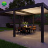 Customizable Modern Aluminum Louver Pergola LED with Rainproof Remote Control Powder Coated Frame for Outdoor Parties & Events