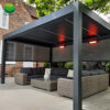 Customizable Modern Aluminum Louver Pergola LED with Rainproof Remote Control Powder Coated Frame for Outdoor Parties & Events