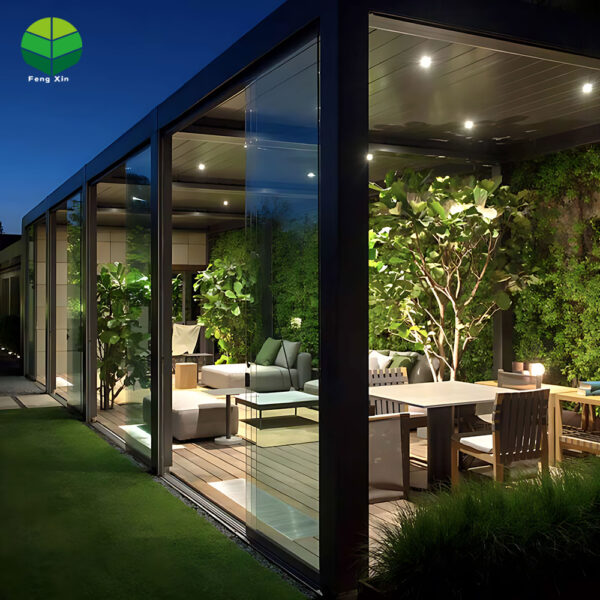 Customizable Modern Aluminum Louver Pergola LED with Rainproof Remote Control Powder Coated Frame for Outdoor Parties & Events