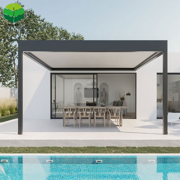 FX-1 Luxury Morden Pergola Aluminum Sunroom Bioclimatica Pavilion Automatic Louvers Roof Outdoor Garden Gazebo