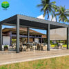 FX-3 Luxury Morden Pergola Aluminum Sunroom Bioclimatica Pavilion Automatic Louvers Roof Outdoor Garden Gazebo
